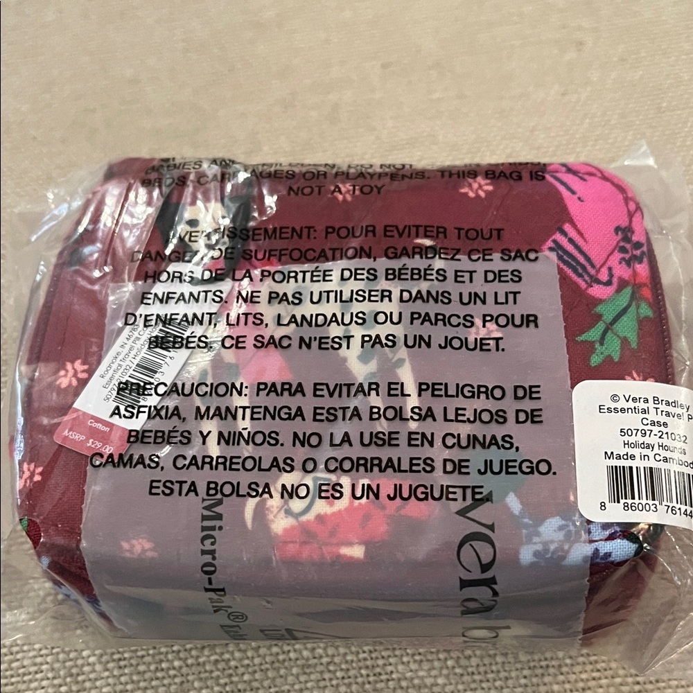 Vera Bradley Outlet Essential Travel Pill Case in Holiday Hounds/NWT - Picture 3 of 6
